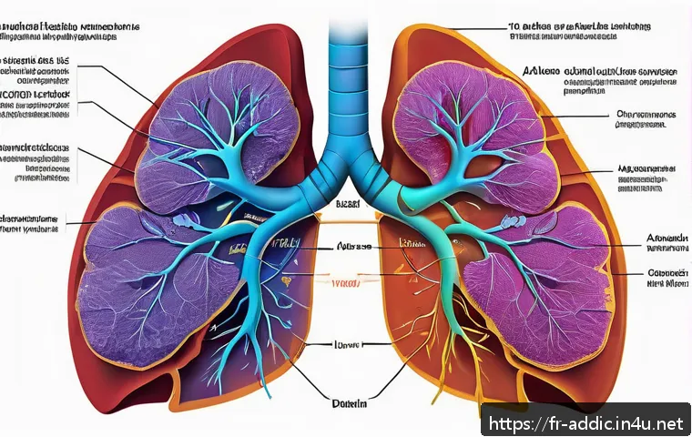 알콜중독과 간 질환 - A detailed medical illustration of the human liver showing the biochemical metabolism of alcohol, hi...